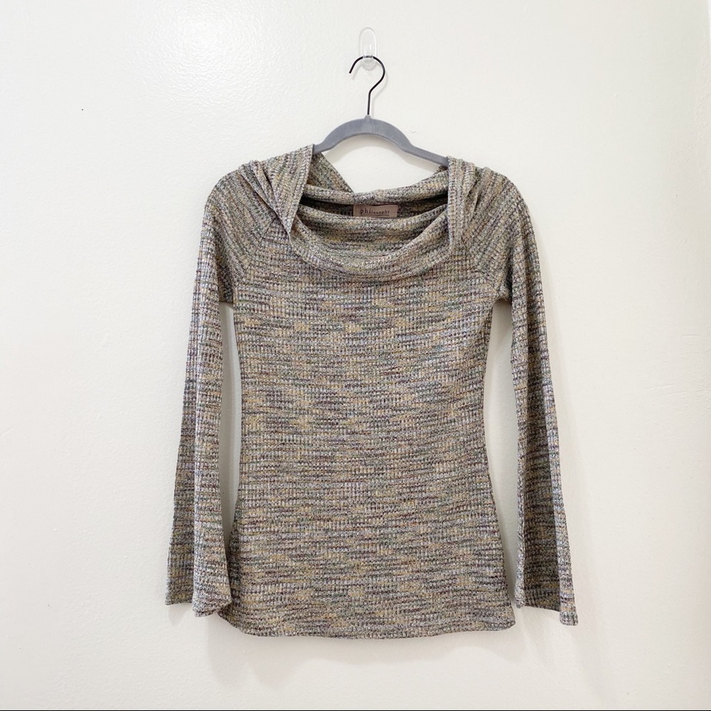 NWT Philosophy Cowl Neck Multicolor Sweater S